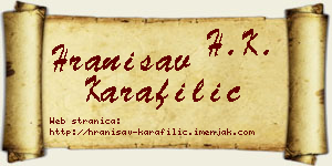 Hranisav Karafilić vizit kartica